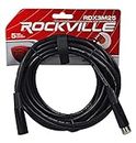 Rockville RDX3M25 25 Foot 3 Pin DMX Lighting Cable 100% OFC Copper Female 2 Male