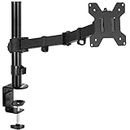 Tukzer Single 13 to 27-inch(33 to 68.5cm) LCD Monitor Desk Mount Stand, Height Adjustable Arm Mount, Fully Adjustable, Tilt, Articulating/Holds 1 Screen Stand-Steel (TZ-T19)