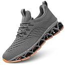 Men's Trainers Blade Running Walking Shoes Mesh Breathable Sport Fashion Sneakers Gym Tennis Casual Zapatos Grey