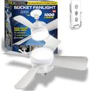 Bell + Howell Socket Fan with Light, Screw into Any Light Socket, with Remote