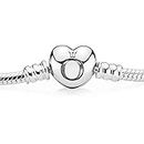 PANDORA 590719-21 Sterling Silver Heart Clasp Bracelet, 8.3"