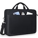 Laptop Bag 15.6 inch Slim Briefcase Large Laptop Case for Men Women Waterproof Computer Bags for Work Business Travel Black