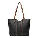 Montana West Black Tote Bag for Women Top Handle Satchel Purse Oversized Shoulder Handbag Hobo Bags Black Gift MWC-118BK
