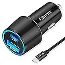 Rapid Type C Car Charger, Compatible for iPhone 15 Plus/Pro/Max/Google Pixel 8 Pro/7/6/5a/4a/3a, Samsung Galaxy S24/S23 Utra Fast USB C PD Car Charger with 3ft Cable, 20W Power Delivery Car Adapter