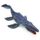 Jurassic Mosasaurus Dinosaur Toy 34CM, Realistic Dinosaur Toy Figures, Dinosaur Figurine, Large Deep Sea Creature Plastic Hand-Painted Ocean Animal Model Playset for Bath Toy, Cake Topper Decoration
