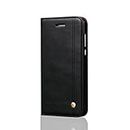 D-kandy Leather Flip Wallet Case Stand with Card Holder Metal Logo Cover for Apple iPhone 7 Plus + - Black