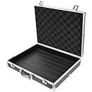 SUPVOX Aluminum Hard Case Briefcase Box Lockable Flight Case Portable Carrying Case Container for Test Instruments Cameras Tools Mechanical Garage Black