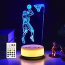 KYMELLIE Basketball Player Night Light for Boys, 14 Colors LED Bedroom Sports Decor Lamp with Remote Control & Entity Key Timing Function Birthday Gifts for Boys Girls& Basketball Lovers