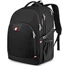 Della Gao Travel Laptop Backpack, Business Anti Theft Large Travel Backpack with USB Charging Slit, Water Resistant College Computer Bag Gifts for Men & Women Fits 18.4 Inch Notebook, Black