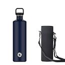 Healter 2L Stainless Steel Water Bottle | 2 Litre Single Wall Water Uninsulated Canteen | Eco Friendly Reusable Bottle | Dark Blue