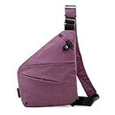 LXCJZY Wander Plus Anti Theft Bag,Wander Plus Travel Bag,Men's Cross Body Travel Bag (Purple, Left Shoulder)