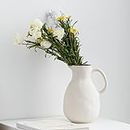 Ceramic Vase for Decor,Vases for Pampas Grass,Modern Abstract Vases for Home Decor,for Modern Table, Bookshelf, Coffee Table Decor, White Vases Home Decor. (Round Carry Pot)