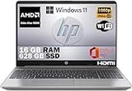 HP 255 G9, Pc portatile notebook, silver, Amd 3050U, Ram 16 GB DDR4, SSD M2 628 Gb, Display 15.6" FHD, Windows 11 Pro, Office Pro, Computer portatile pronto All'uso