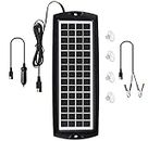 Sunway Solar Car Battery Trickle Charger & Maintainer 5W Solar Panel Power 12V Charger kit Portable Waterproof for Automotive RV Marine Boat Truck Motorcycle Trailer Tractor Powersports Snowmobiles