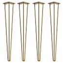Gold Premium Hairpin Legs - Range of Sizes - 3 Rod - Set of 4 - Furniture Legs