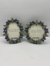 Set Of 2 Pier 1 Imports Jeweled Flower Decorative Frames Blue And Silver