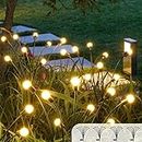 CRILEAL 8LED Solar Powered Firefly Lights,Outdoor Waterproof,Starburst Swaying Solar Lights, Garden Lights for Path Landscape Outdoor Decorative Lights White Warm 4Pack