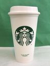 Starbucks White Plastic Reusable 16oz Coffee Travel Cup Tumbler Mug NEW NO BOX