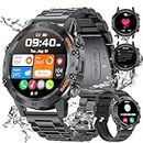 Military Smart Watch for Men with Bluetooth Voice Call, 1.39'' HD Smartwatch with Heart Rate SpO2 Blood Pressure Monitor 20 Sports, IP67 Waterproof Tactical Watch for Android iOS, Black
