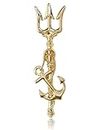 El Regalo 1PC Trident Lapel Pin Brooch for Boys/Men 丨Anchor-Trident Pin Brooch Clothing Accessories for Suit Sweater Overcoat 丨Gift for Men (Gold)