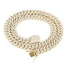 MEENAZ Mc Stan Chain Cuban Link Chain for Men Women girls gents Miami Necklace Iced out Cubic Zirconia diamond chain AD CZ gold Chains Long Stainless Steel Ice Rhinestone Hip hop Stylish Rapper 120