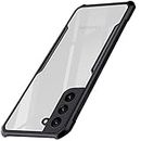 TheGiftKart Crystal Clear Back Cover Case for Samsung Galaxy S22 5G | 360 Degree Protection | Shock Proof Design | Transparent Back Cover Case for Samsung Galaxy S22 5G (PC, TPU | Black Bumper)