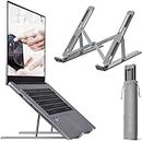 Dyazo Zigzag Height Adjustable Ventilated Aluminium Tabletop Laptop Stand with 6 Angles Multi-Angle Compatible for MacBook Air Pro, HP, Lenovo, Dell & Other 10-15.6'' Laptops, Notebooks (Space Grey)
