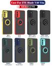 For ZTE Blade V40 Vita Magnetic Armor Ring Stand Case Cover Screen Protector