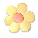 OUKEYI Almohada de flores de 18 pulgadas, almohada en forma de flor, cojín de piso de flores, bonita decoración de habitación y almohada de felpa para dormitorio, sofá y silla (amarillo)