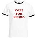 Star and Stripes Vote for Pedro - Maglietta con scritta "Napoleon Dynamite", taglie S-2XL, bianco/nero, M