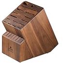 ENOKING Knife Block without Knives, Large Knife Holder- 25 Slots Acacia Wood Universal Knife Block, Butcher Block Countertop for Knife Storage Organizer