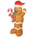 EXCLUZO Inflatable Christmas Snowman, 1.5m Height Satble Superb Stitching Self Inflatable Gingerbread Man Bright Color Windproof with LED Lights for Garden (EU Plug 220-240V)