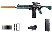 G.FIDEL Battery Operated Motorized Electric APEX Sniper Toy Gun with Foam Bullets Darts & Plastic Bullets (Green)