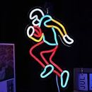 CoolGift Mart Football Player Neon Sign - Dimmable LED Wall Decor for Sports Fans, USB Powered - Ideal for Living Room, Man Cave, College, Club, Shop - Gift for Athletes and Football Lovers
