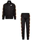 Nike Boy`s Full Zip Jacket And Pants Tracksuit 2 Piece Set (Black(86F278-023)/Yellow, 4 Years)