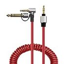 Toxaoii Cable auxiliar de audio de repuesto de 3,5 mm a 3,5 mm y 6,5 mm compatible con Monster Beats de Dr Dre Solo Pro Detox Edition - Cable de extensión de auriculares (rojo, 6-10 pies)