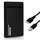 SUHSAI External Hard Drive 250GB USB 3.0 Gaming Hard Disk Ultra Slim & Portable 2.5" HDD Extended Data Backup & Storage Memory Expansion Hardrive for Xbox PS4 PS3 PC Games Laptop Mac Desktop(Black)