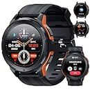 OUKITEL BT10 Reloj Inteligente Hombre, 1.43" AMOLED Smartwatch Militar con Llamadas Bluetooth, 5ATM Impermeable, 100+ Modos Deporte Pulsómetro Presión Arterial Monito de Sueño, Android iOS
