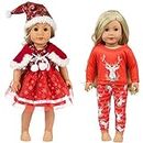 Miotlsy 6 Pezzi Doll Abiti Natalizi Abiti Pigiami Abiti per Bambola Americana da 18 Pollici, la Nostra Generazione - Xmas Gift