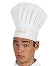 Boland 90647 - Kochmütze Chef, Weiß-Gelb, Unisex, Chefkoch, Hut, Haube, Kopfbedeckung, Kostüm, Karneval, Mottoparty, Küche