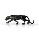 Mariner's Creation Modern Geometrical Black Panther Jaguar Sculpture Showpiece Animal Figurines Decorative Item for Home Decor Living Room Bedroom (26x6.5x8.5 cm), Resin