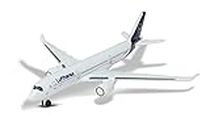 Majorette 212057980Q02 Flugzeug Airbus 350 Lufthansa, Plane, Original Design, Toy, Airplane, Approx. 11 cm, White, for Children Over 3 Years