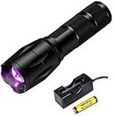 Bright UV Black Light Flashlight Zoomable Powerful Super Bright Ultraviolet LED Water Resistant Li-ion or AAA Cat-Dog-Pet Urine Detector Bed Bug Finder Dog Stain Remover