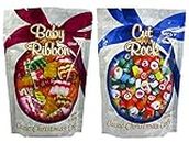 Primrose Old Fashion Christmas Hard Candy - Bundle of 11oz 2 Bags: Baby Ribbon and Cut Rock