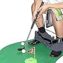 Golf Toy Set Toilet Game Golf Toy, Toilet Golf Mini Suit Leisure Sports Toy-Bathroom Mini Putter Golf Game Mat Set