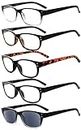Eyekepper 5 Bisagras de primavera Vintage Reading Glasses Readers Incluye lectores de gafas de sol +2.00