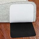 JIOL Grippers for Rug, 8 Pairs Square Non Slip Rug Tape Grip Carpet Corner, Hook and Loop Rug Pads Non Curl Reusable Rug Stoppers Keep Your Area Rug Flat on Hardwood Floors and Tiles (White)