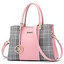 KURGOOL Women Purses and Handbags Top Handle Satchel Shoulder Bags Messenger Tote Bag for Ladie, Light Pink, Large