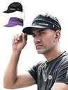 ROCKBROS Cycling Cap Bike Hat with Visor for Men and Women Stretch Running Hat with Soft Brim, Quick Dry, Unstructured, Black, L