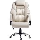 Gaming Chair, Brown Gaming Chair, Gaming Chair 400 Lb Weight Capacity Leather Office Chair Executive Desk Chair Adjustable Office Lounge Chair for Women Adults,Khaki (Color : White) (White) Little